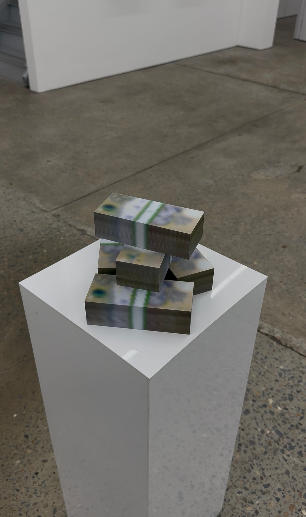 MONEY BLUR prop-money sculpture by Uhoh Studio – view 1