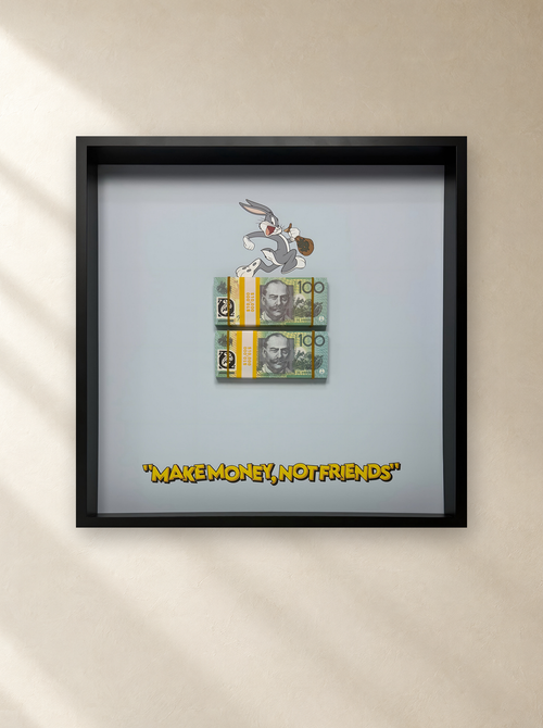 Bugs Bunny Payday by Uhoh Studio on a gallery wall
