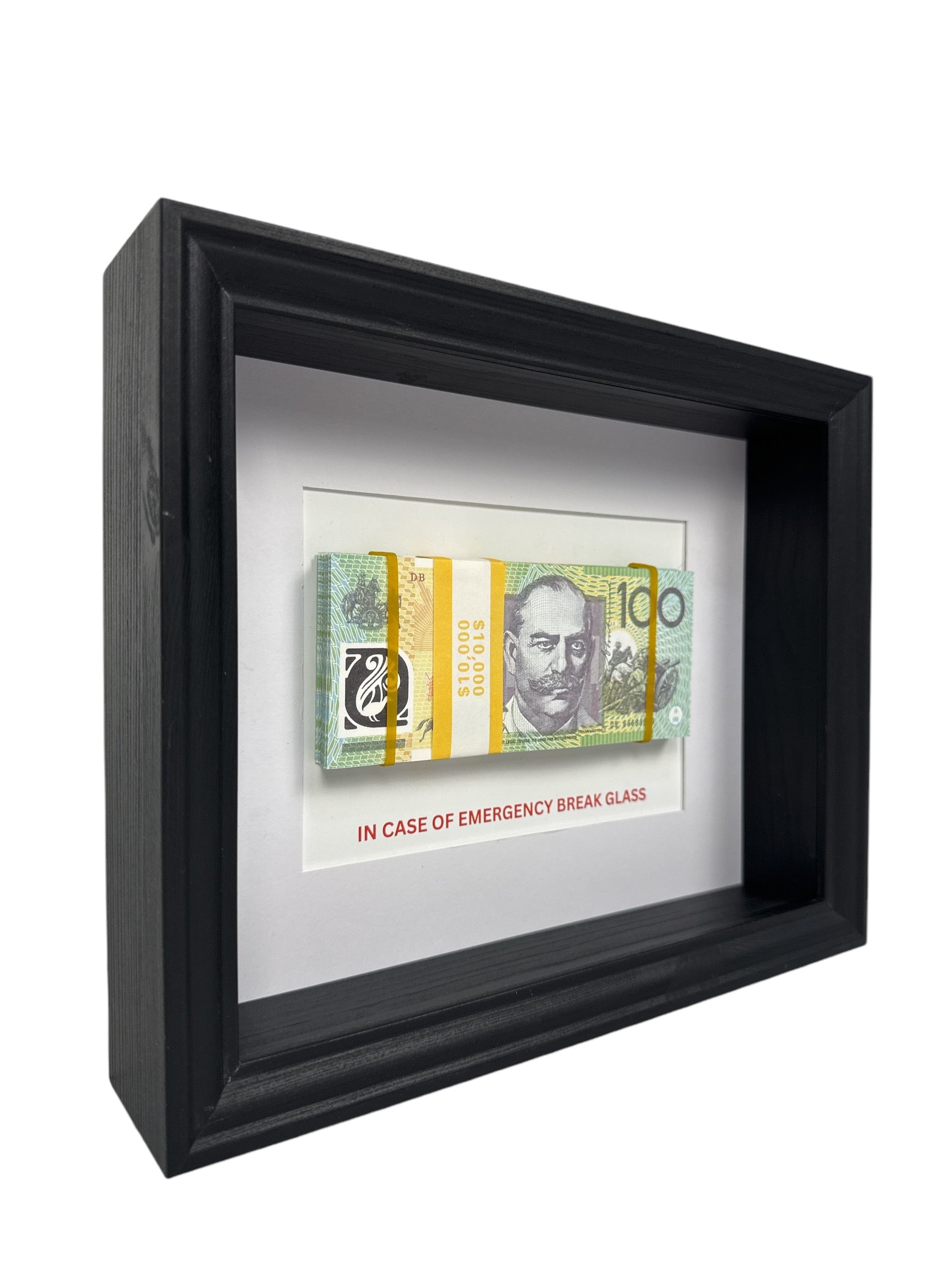 "Emergency $10,000" Frame – WHITE