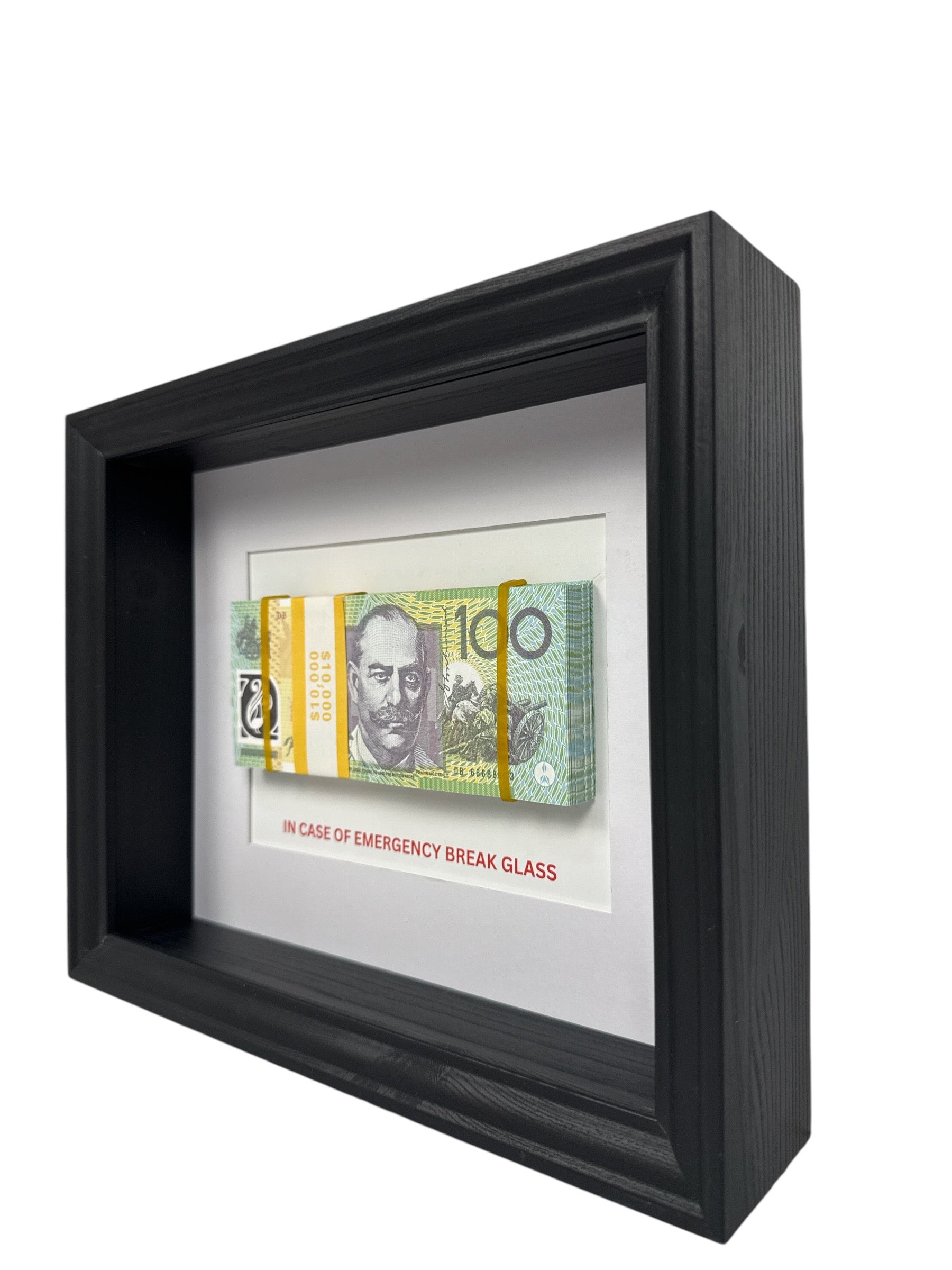 "Emergency $10,000" Frame – WHITE