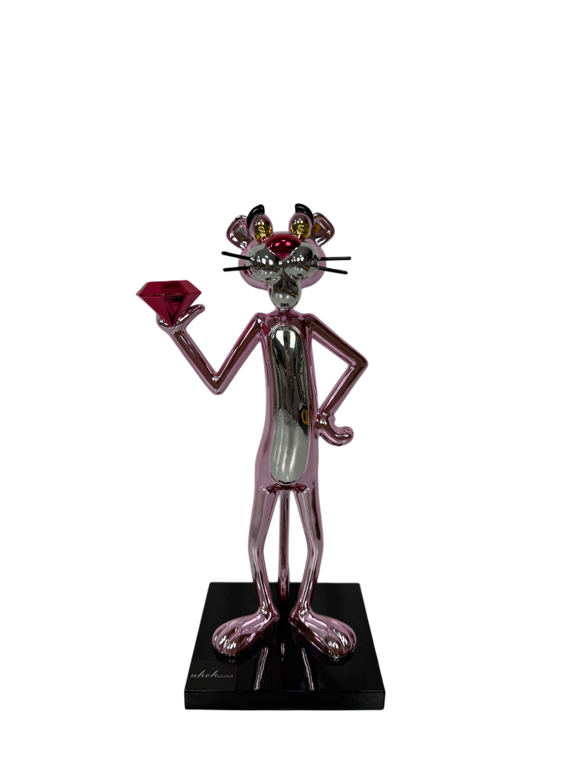 Pink Panther's Pressure V2 resin sculpture by Uhoh Studio – view 1