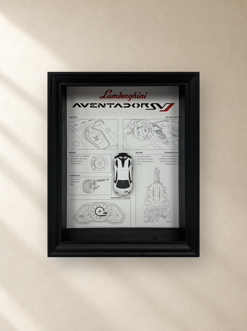 SVJ Blueprint frame (23 x 28 cm) hung on a warm plaster wall – Uhoh Studio